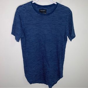 PacSun navy blue striped Longer Fit short sleeve slub knit tee shirt size Small